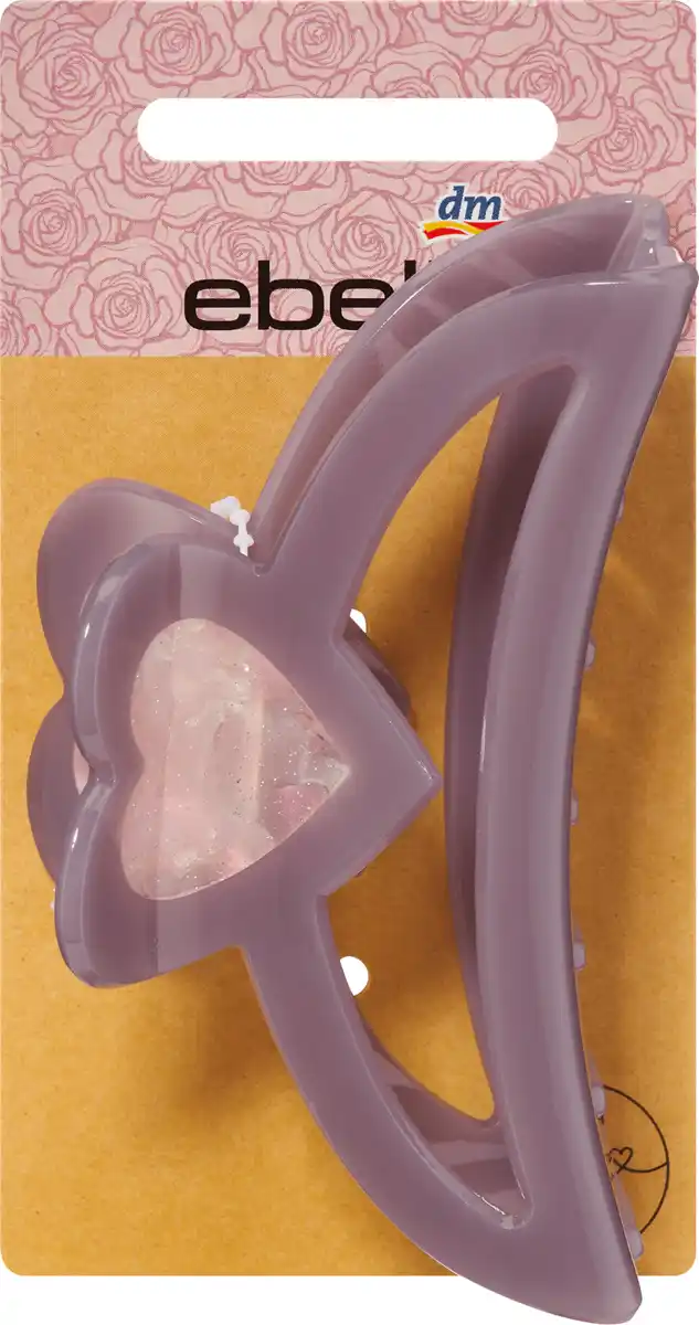 Bild 1 von ebelin Haarklammer Acryl Herzform lila