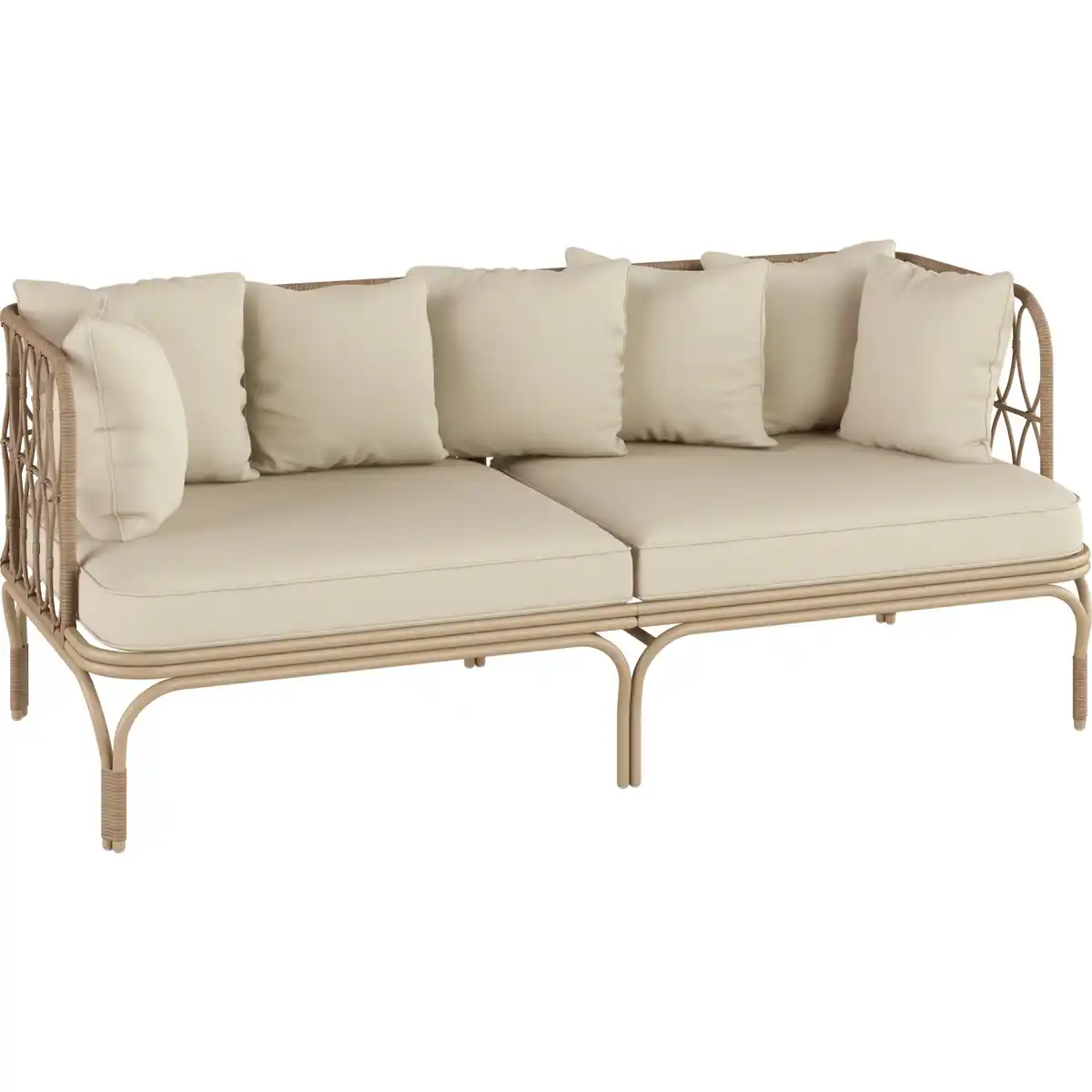Bild 2 von 2-Sitzer Sofa Hockinson Wicker aus Stahl Natur