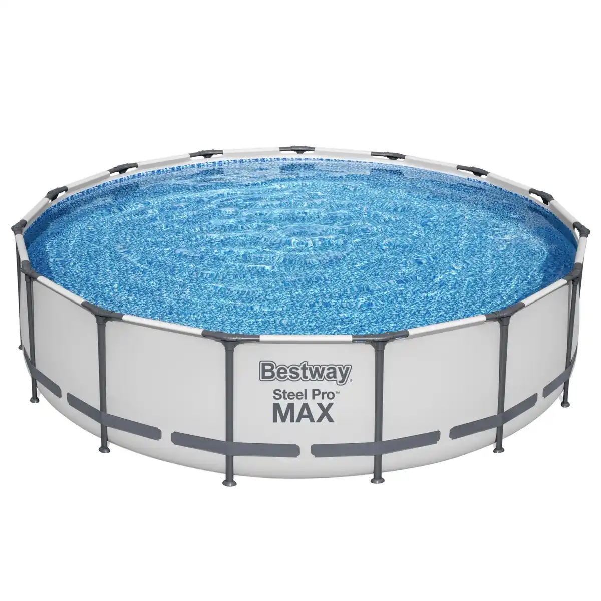 Bild 1 von Bestway Stahlrahmen-Pool Set Steel Pro Max Frame Ø 457 x 107 cm Rund Lichtgrau