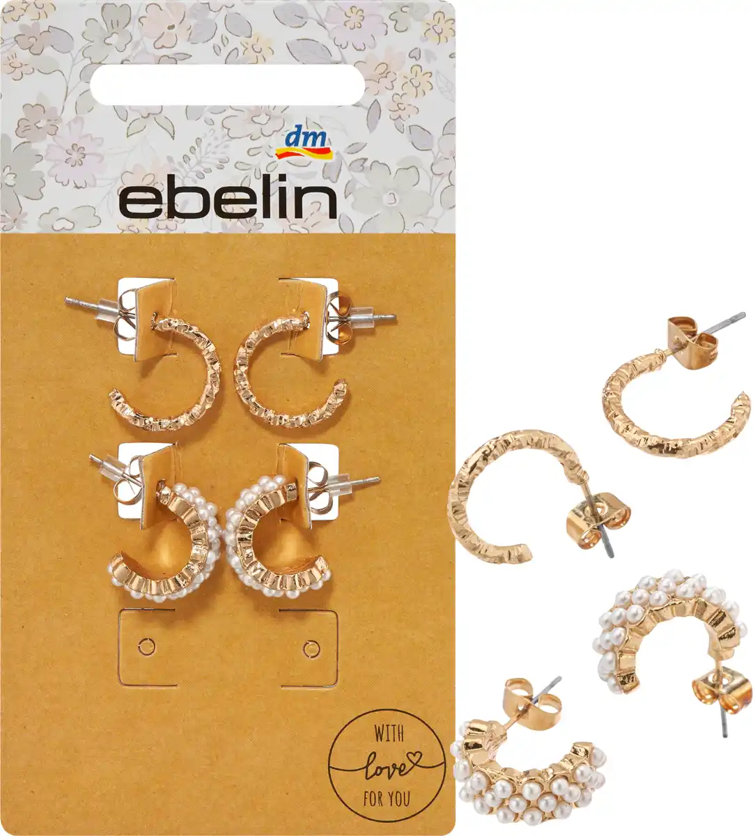 Bild 1 von ebelin Creolen mit Perlen, Gold-Optik