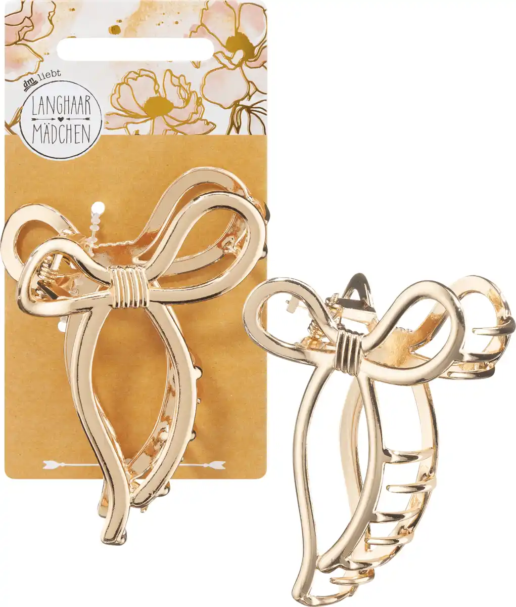 Bild 1 von Langhaarmädchen Haarklammer Metall Gold-Optik Schleifenform