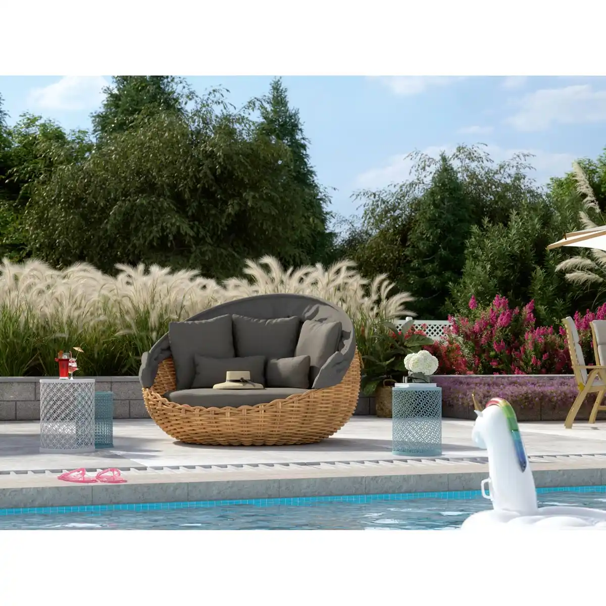 Bild 2 von Daybed mit Dach Sonoita Wicker Braun