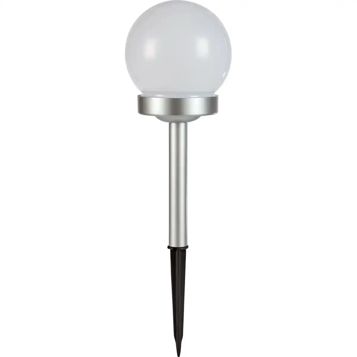 Bild 2 von Solar-Dekokugel mit Spieß Weiß-Silber