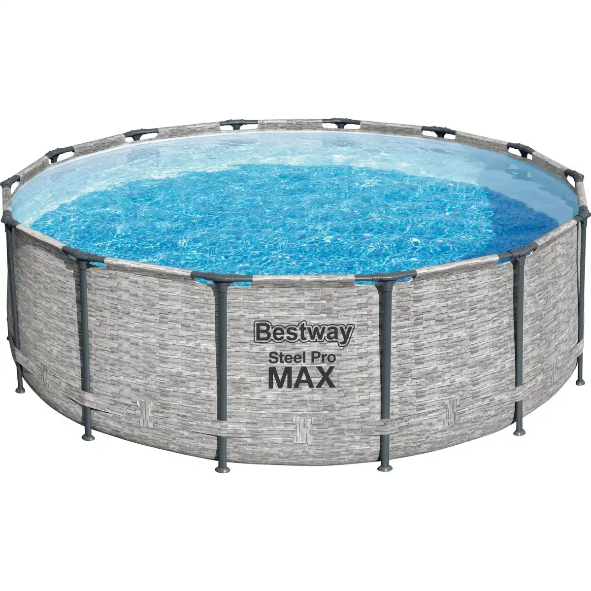 Bild 1 von Bestway Stahlrahmen-Pool Set Steel Pro Max Frame Ø 427 x 122 cm Rund Grau