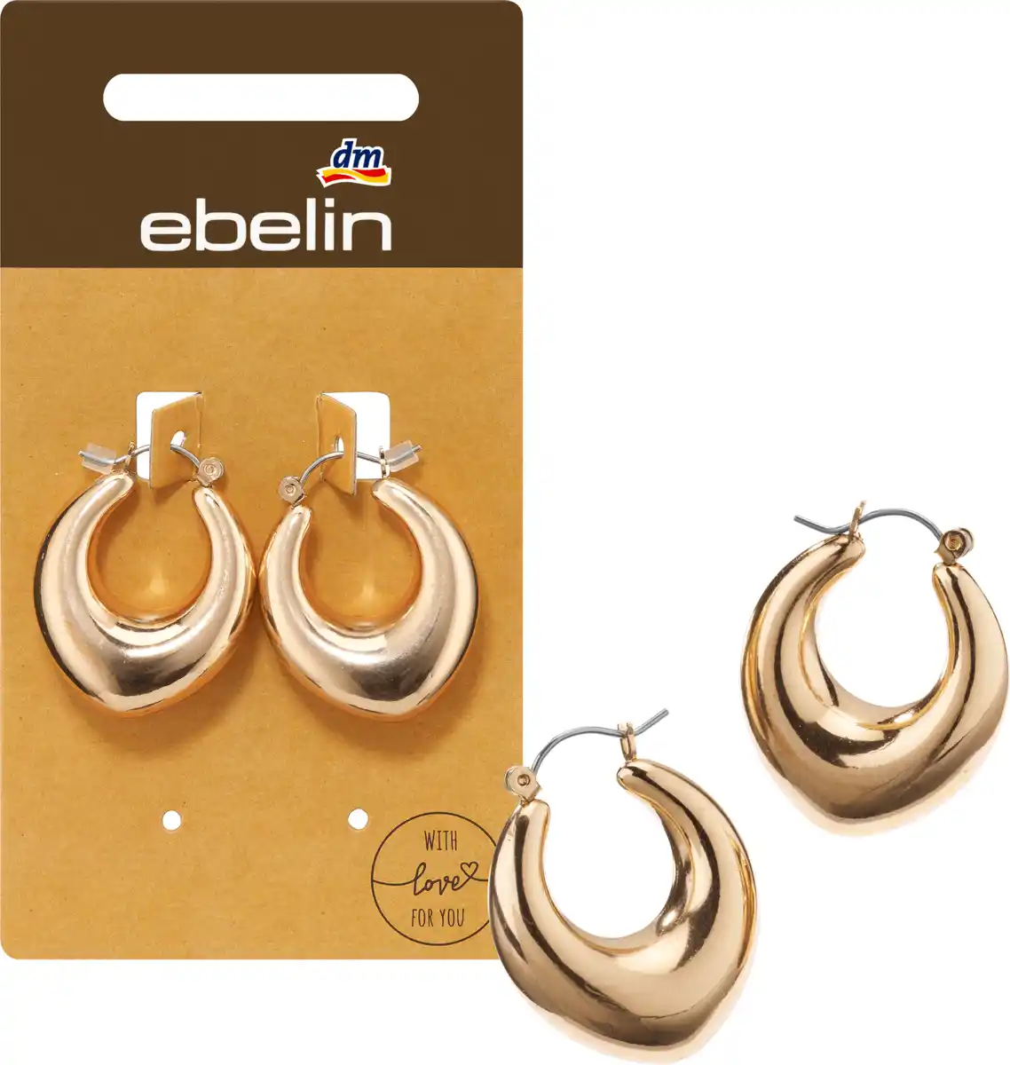 Bild 1 von ebelin Creolen Tropfenform, Gold-Optik