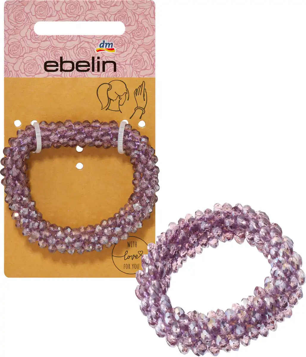 Bild 1 von ebelin Haargummi/Armband mit Perlen lila