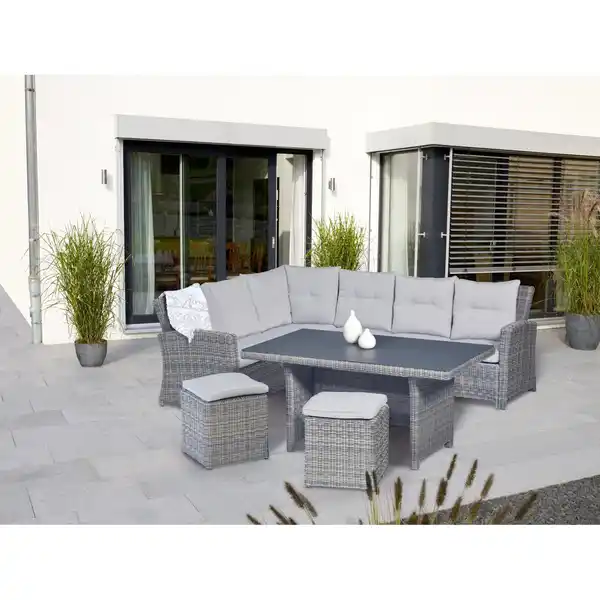 Bild 4 von Lounge-Set mit Esstisch Vermont 5-teilig Polyrattan Links Wave Cliff