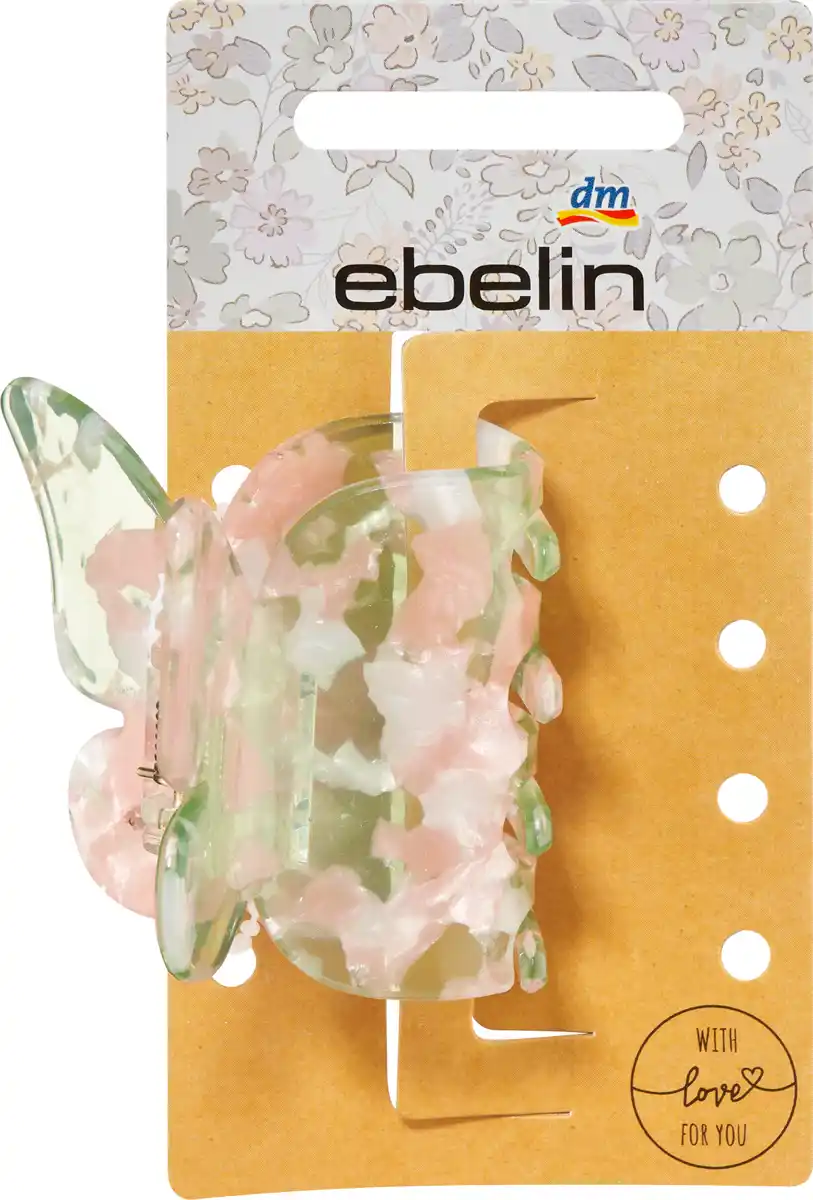 Bild 1 von ebelin Haarklammer Schmetterling rosa-grün