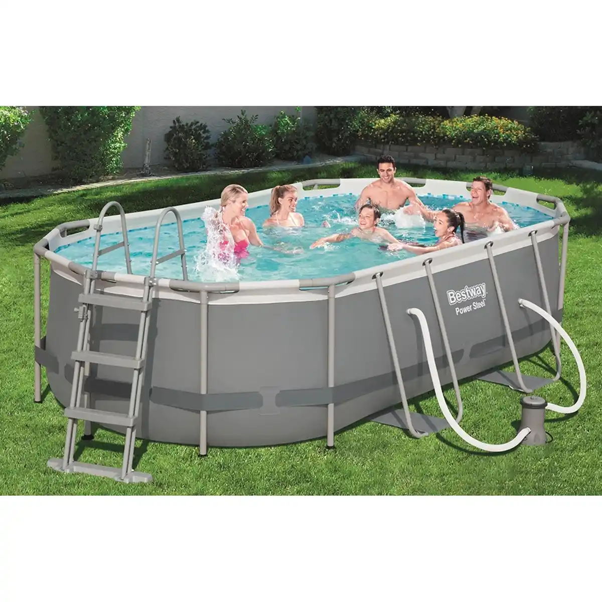 Bild 2 von Bestway Stahlrahmenpool-Set Power Steel 427 cm x 250 cm x 100 cm Oval