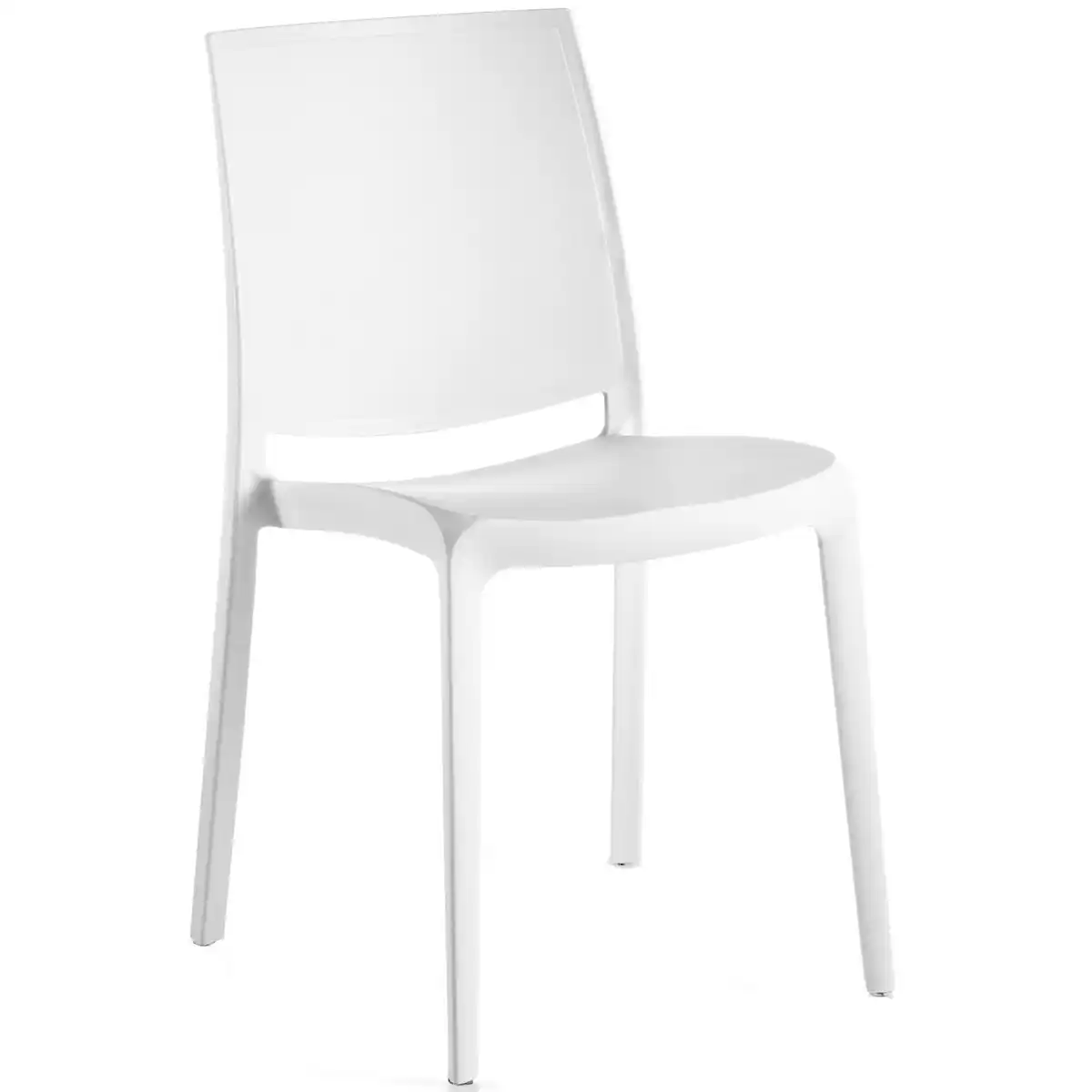 Bild 1 von Stapelstuhl London aus Kunststoff u. Fiberglass Matt Weiss 83 cm x 43 cm x 55cm