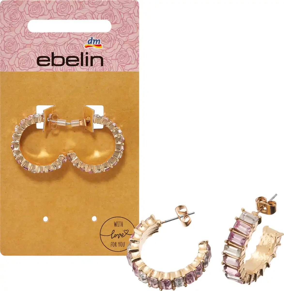Bild 1 von ebelin Creolen mit Strass, Gold-Optik