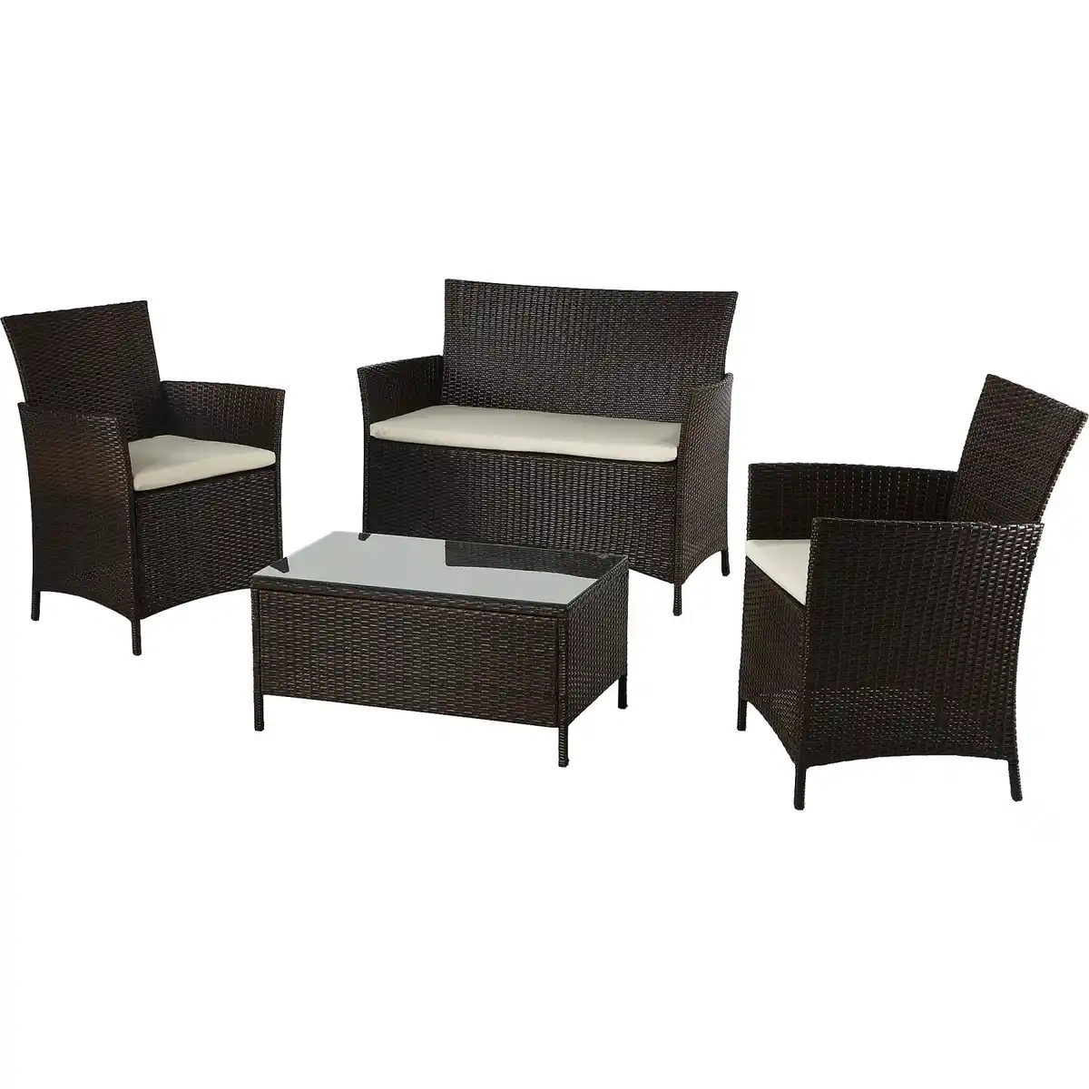 Bild 1 von Gartenmöbel-Set Canera 4-teilig Polyrattan Braun