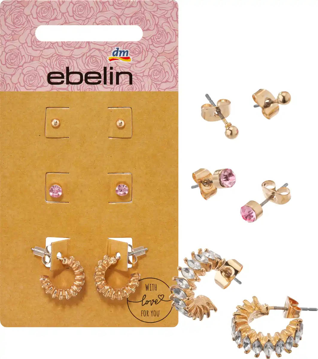 Bild 1 von ebelin Ohrstecker Strass, Gold-Optik
