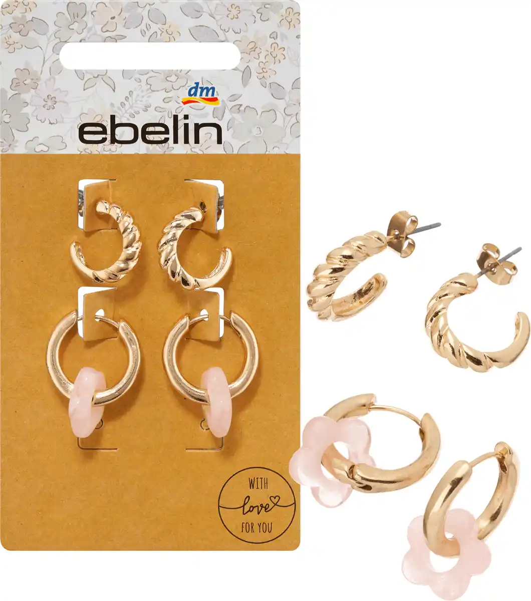 Bild 1 von ebelin Creolen mit Blume, Gold-Optik