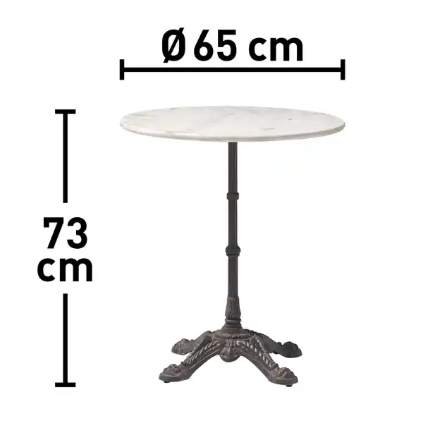 Bild 3 von Balkontisch Pizana Rund Ø 65 cm Marmor-Optik