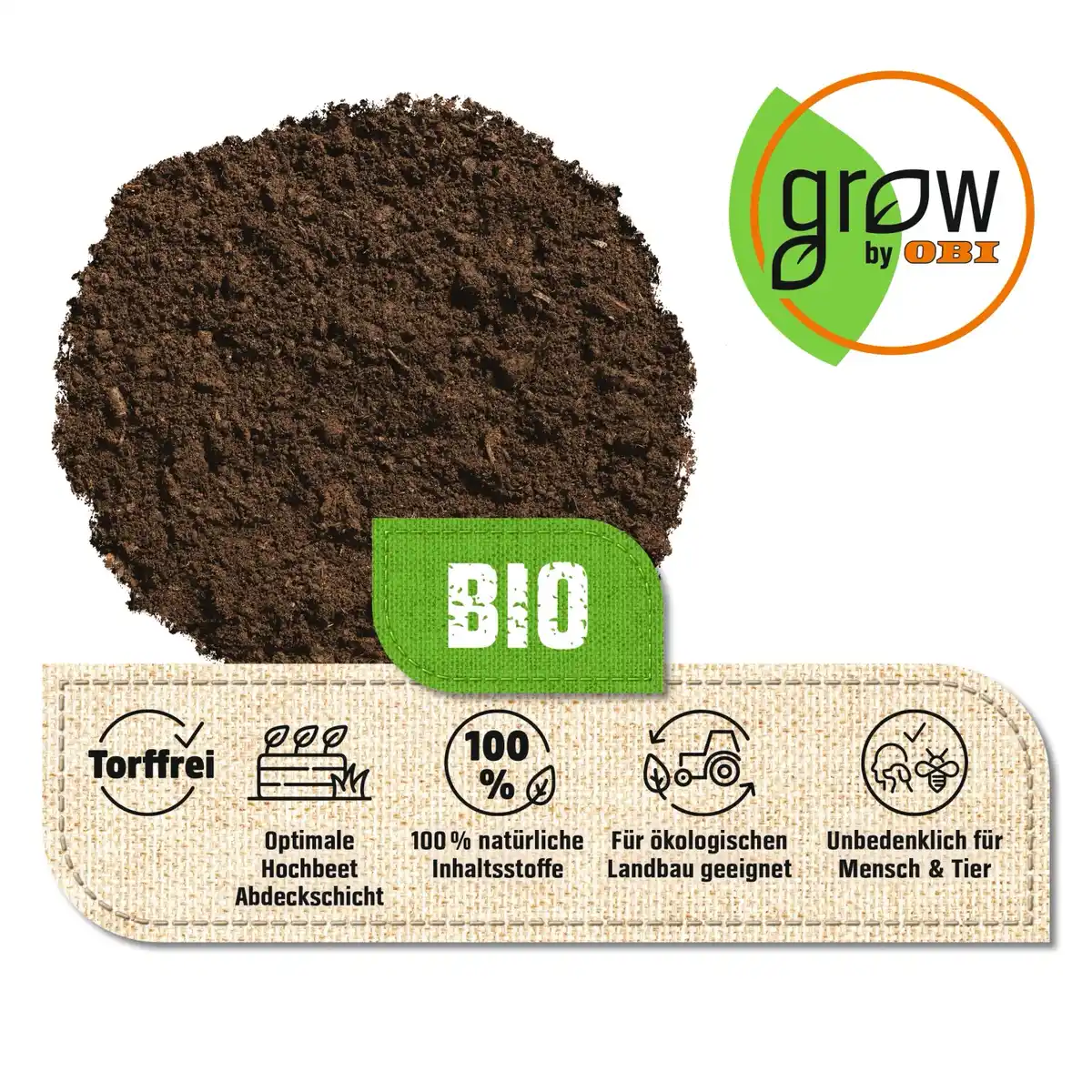 Bild 4 von GROW by OBI BIO Garten- und Hochbeeterde torffrei, 45l