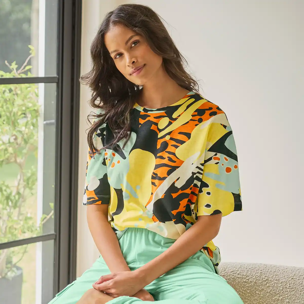 Bild 1 von Damen-Kombi-Oberteil mit Safari-Print