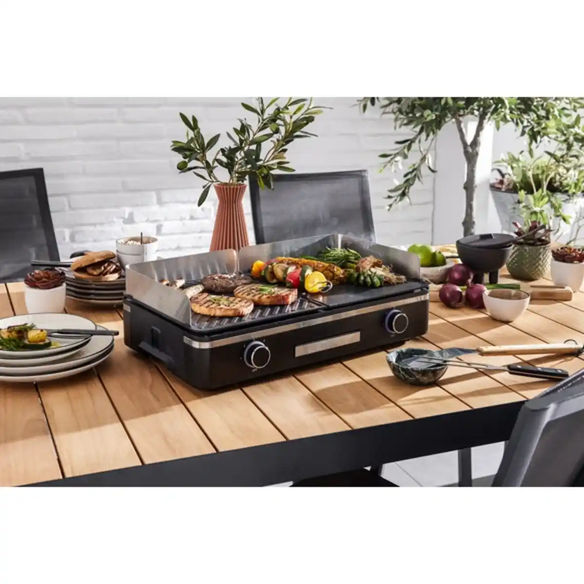 Bild 2 von Elektrogrill, 2 x 28,3 x 24,7 cm , 2400 W, schwarz