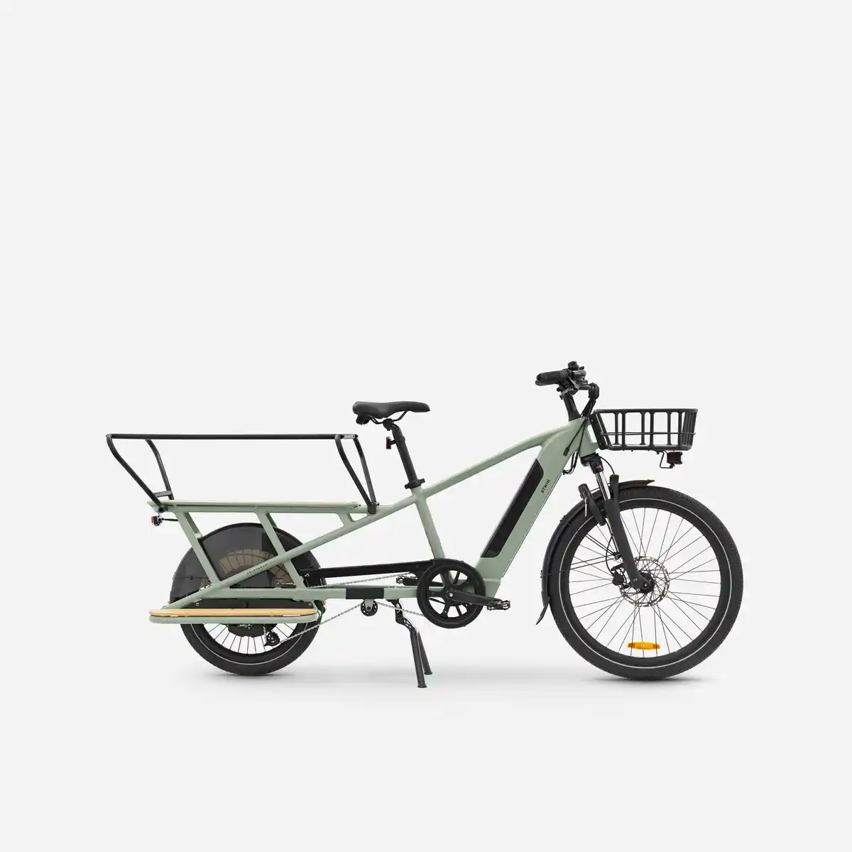 Bild 1 von BTWIN E-Lastenfahrrad Cargobike R500E Longtail hellgrün