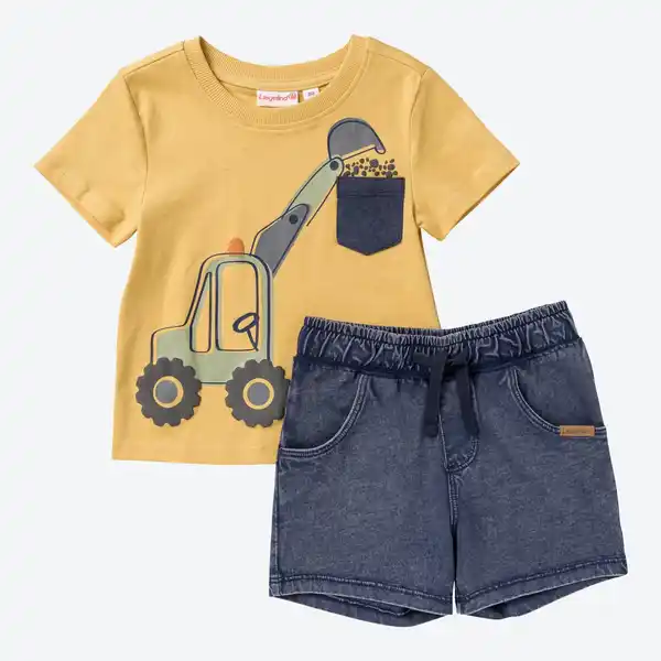 Bild 3 von Baby-Jungen-Set mit Bagger-Motiv, 2-teilig