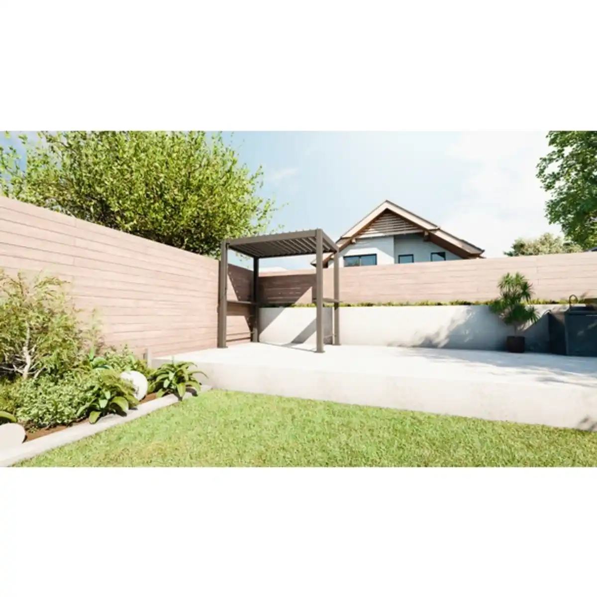 Bild 4 von Grillpavillon, 250 x 240 x 150 cm (BxHxT), Aluminium/Stahl, anthrazit, ohne Rückwand