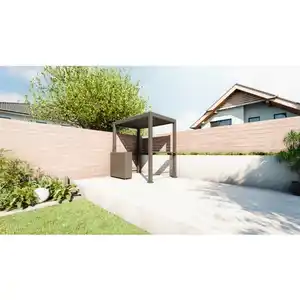 Grillpavillon, 250 x 240 x 150 cm (BxHxT), Aluminium/Stahl, anthrazit, ohne Rückwand