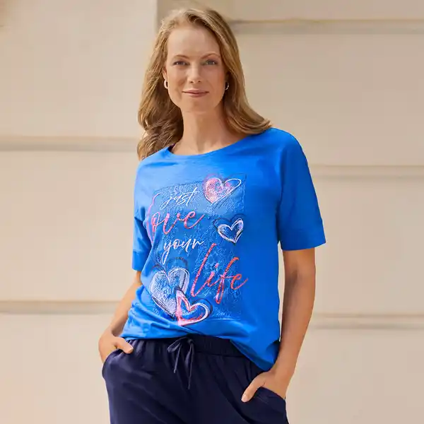 Bild 3 von Damen-T-Shirt aus reiner Baumwolle