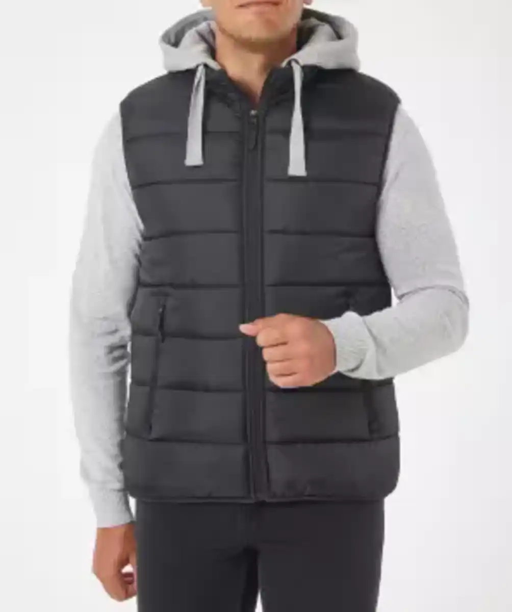 Bild 1 von Sport-Weste mit Sweatkapuze, schwarz