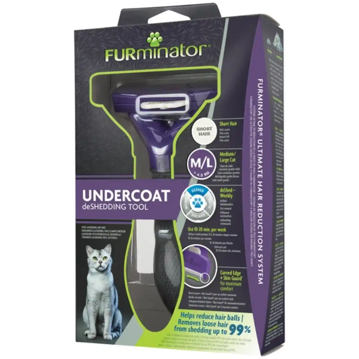 Bild 1 von Bürste »deShedding TOOL«, M/L Kurzhaar, für Katzen über 4,5 kg, lila