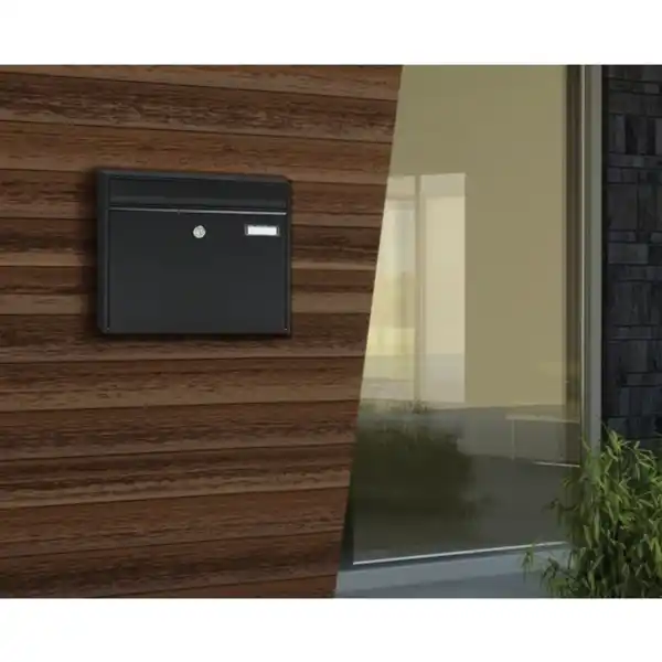 Bild 4 von Briefkasten »Vals«, eckig, Stahl, schwarz
