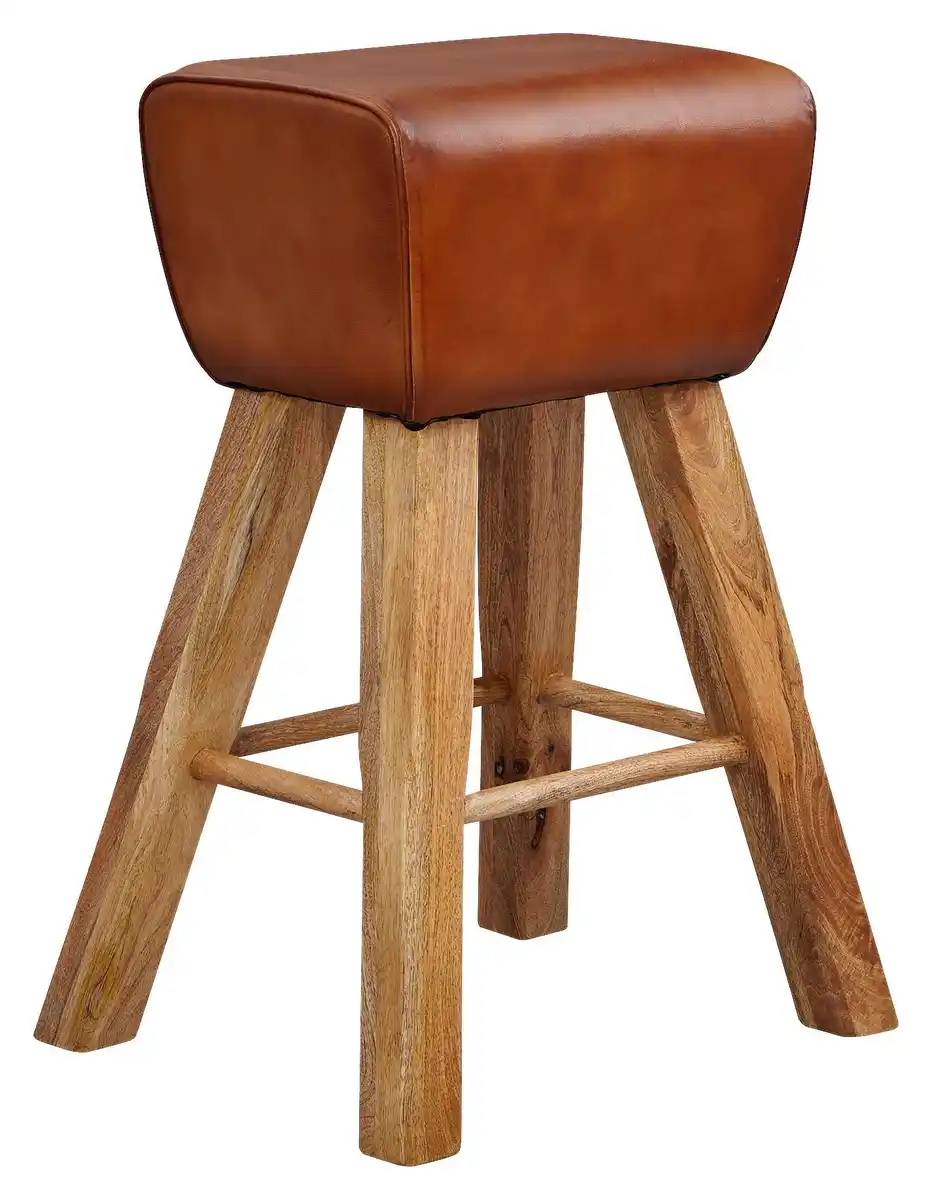 Bild 1 von Barhocker WL6.011 ca. 43x75 cm Braun/Echtleder, Braun