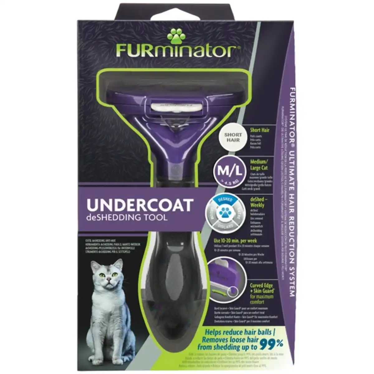Bild 4 von Bürste »deShedding TOOL«, M/L Kurzhaar, für Katzen über 4,5 kg, lila