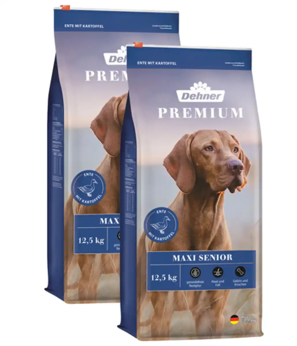 Bild 1 von Dehner Premium Trockenfutter für Hunde Maxi Senior, Ente & Kartoffel