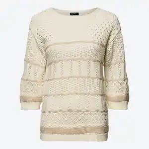 Damen-Ajourpullover aus Baumwolle