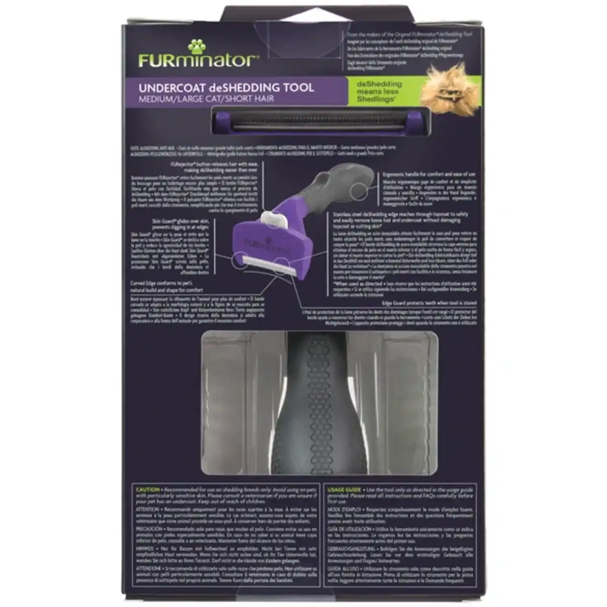 Bild 2 von Bürste »deShedding TOOL«, M/L Kurzhaar, für Katzen über 4,5 kg, lila