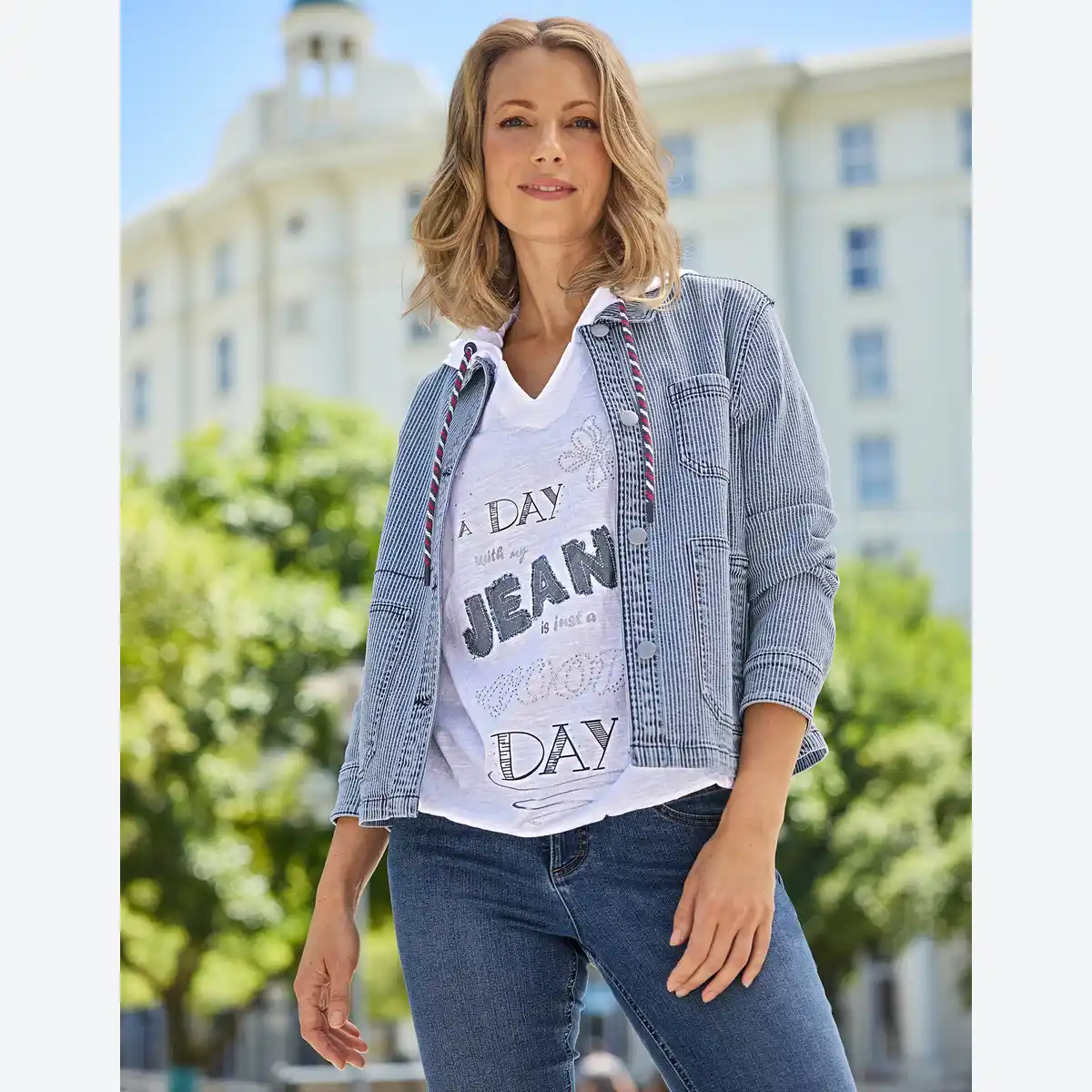 Bild 1 von Damen-Jeansjacke mit Baumwolle