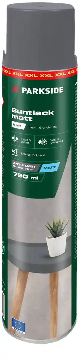 Bild 1 von PARKSIDE® Buntlackspray Anthrazit matt, 750-ml-Dose