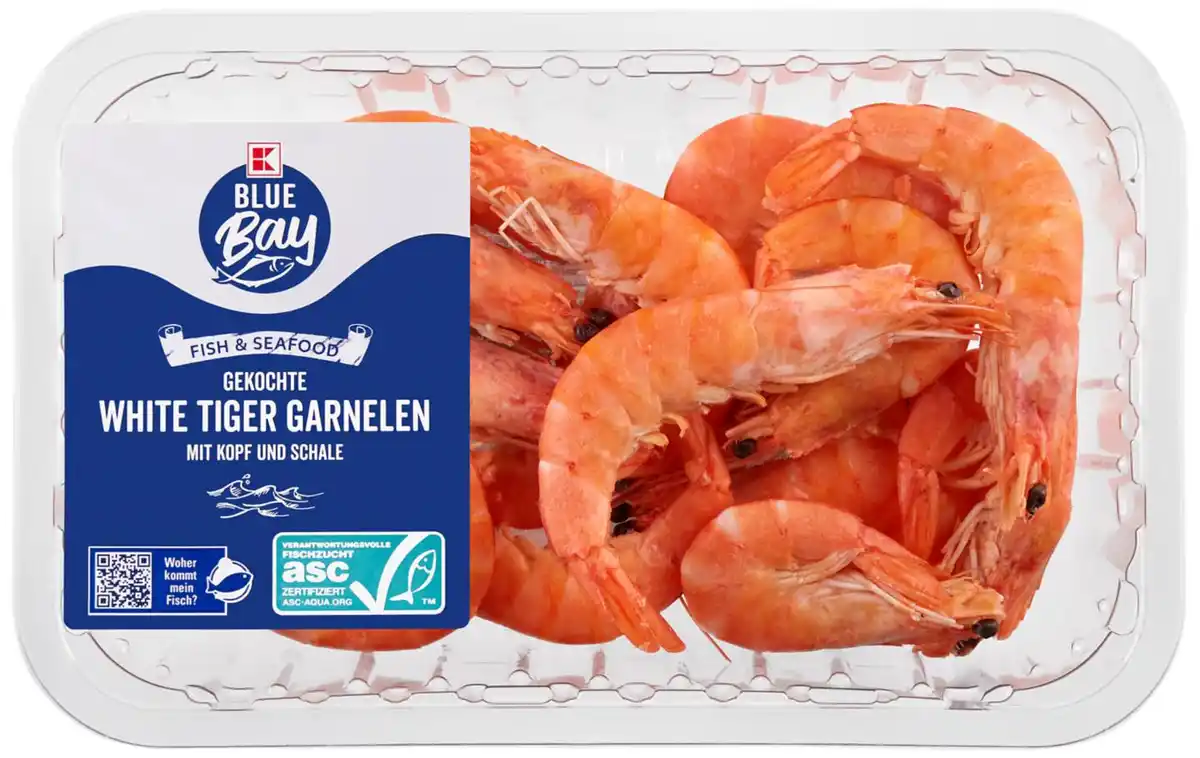 Bild 1 von K-BLUE BAY White-Tiger-Garnelen, 250-g-Packg.