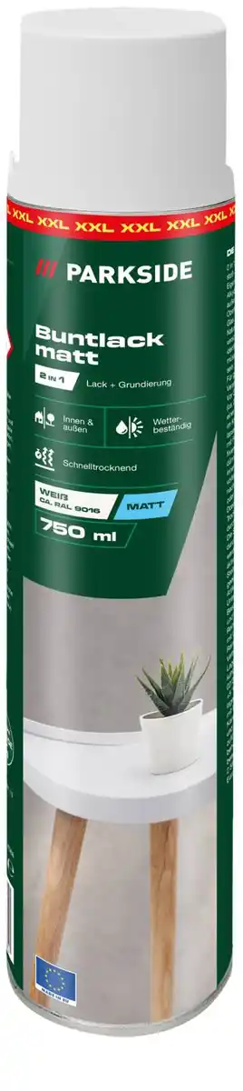 Bild 1 von PARKSIDE® Buntlackspray Weiß matt, 750-ml-Dose