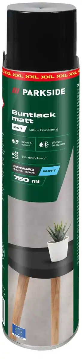 Bild 1 von PARKSIDE® Buntlackspray Schwarz matt, 750-ml-Dose