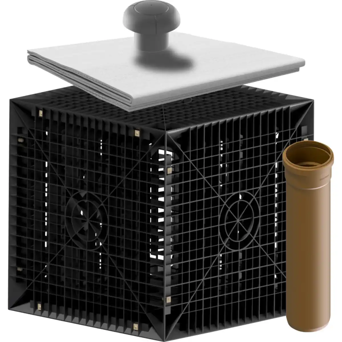 Bild 1 von Starterset Versickerung 205 Liter inklusive Geotextil und Be-/Entlüfter