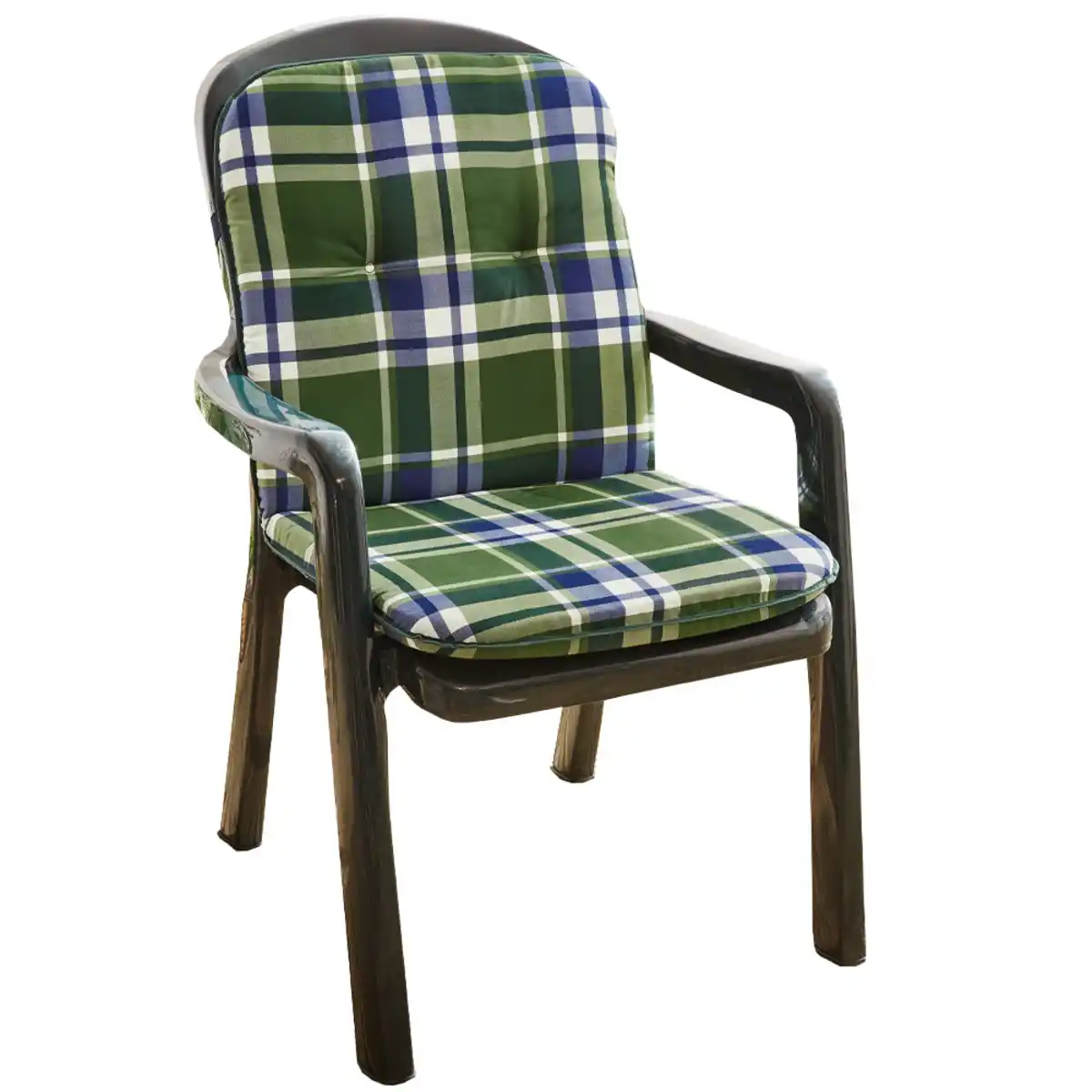 Bild 1 von Solax-Sunshine Niedriglehner-Polsterauflage, ca. 98 x 50 x 5 cm - Karo Grün