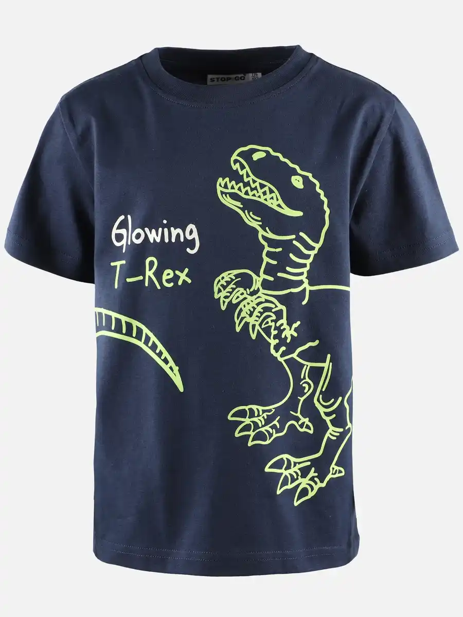 Bild 1 von Jungen Shirt mit Dino-Leuchtmotiv Blau