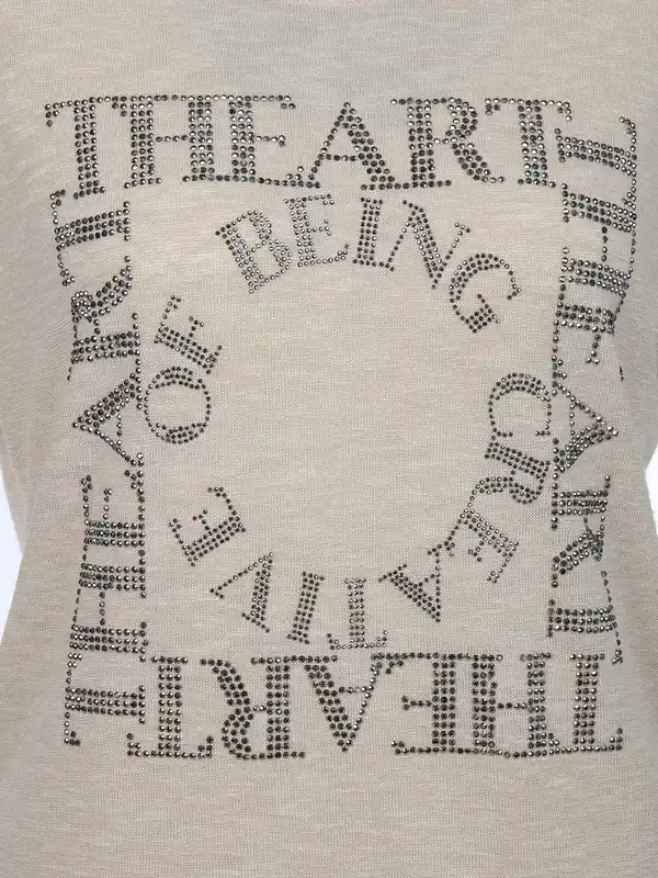 Bild 3 von Damen Shirt mit Strassapplikationen Beige