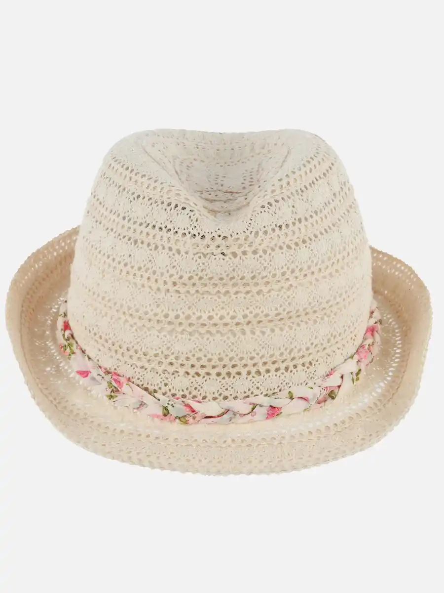 Bild 1 von Mädchen Hut mit Blumenband Weiß