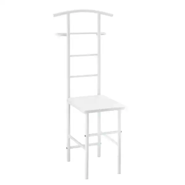 Bild 2 von Herrendiener Stuhl Anaheim 107x45x45cm Kleiderbügel + Hosenhalter Weiß