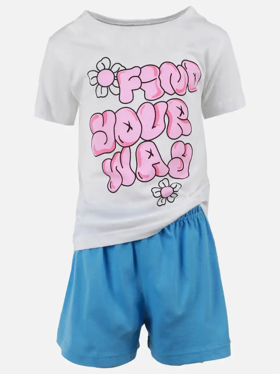 Bild 1 von Mädchen Schlafanzug mit Frontprint Weiß