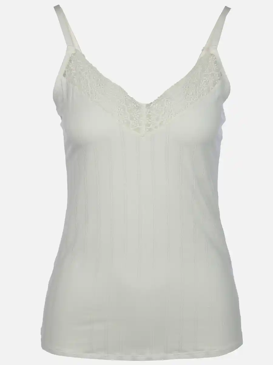 Bild 1 von Damen Unterhemd mit Spitze Weiß