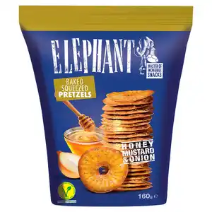 ELEPHANT Pretzels 160 g, Honig-Senf-Zwiebel