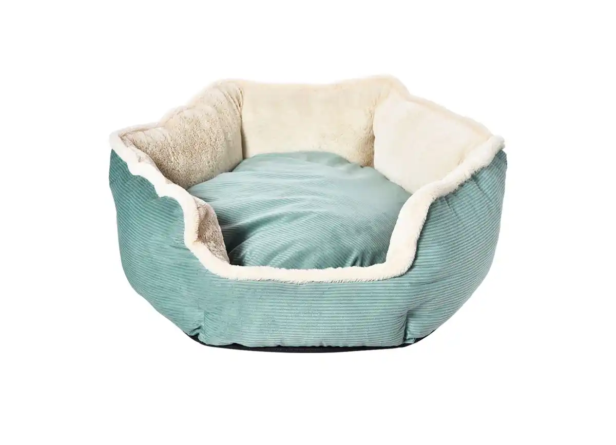 Bild 1 von Hundebett Hexagon aus Cord/Plüsch 55cm Mint